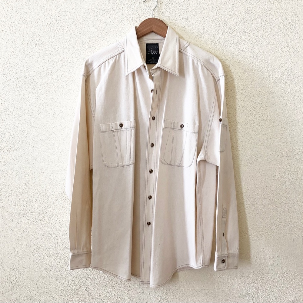Vintage Riveted by Lee Natural Denim Shirt L